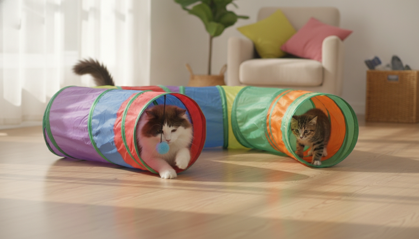 Foldable Cat Tunnel for Indoor Play and Easy Storage